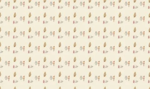 Pattern of small colorful leaves on a light background Stock Illustration