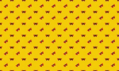 Pattern of small colorful sunglasses on yellow background Stock Illustration