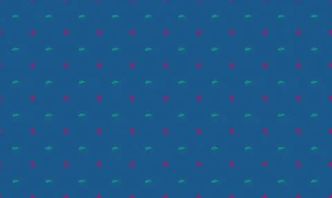 Pattern of small fish in blue water with pink bubbles Stock Illustration