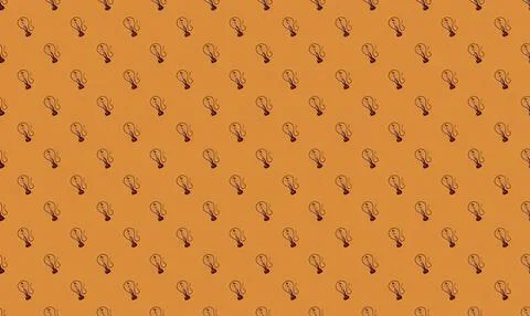 Pattern of small flamingos on orange background 库存插图