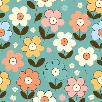 Pattern in small flower. Small colorful flowers. White background. Ditsy floral Stock Illustration