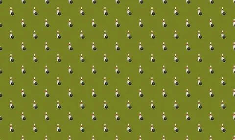 Pattern of small golf balls on a green grass background Stock Illustration