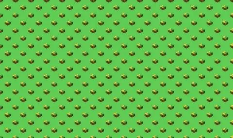 Pattern of small green and yellow frogs on green background Stock Illustration