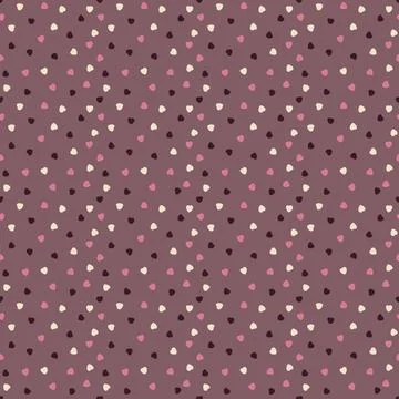 A pattern of small hearts of brown and beige colour Stock Illustration