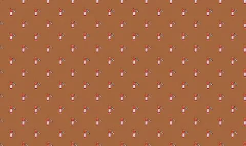 Pattern of small ice cream cones on brown background Stock Illustration