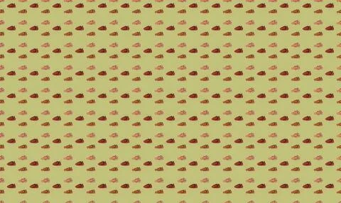 Pattern of small leaves in green, red, and brown shades Stock Illustration