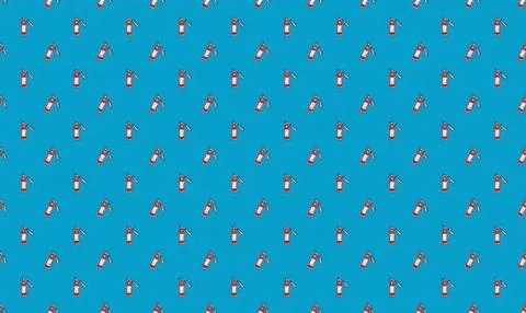 Pattern of small medicine bottles on blue background Stock Illustration