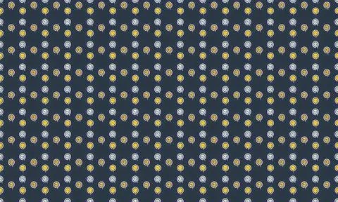Pattern of small multicolored geometric shapes on dark background Stock Illustration