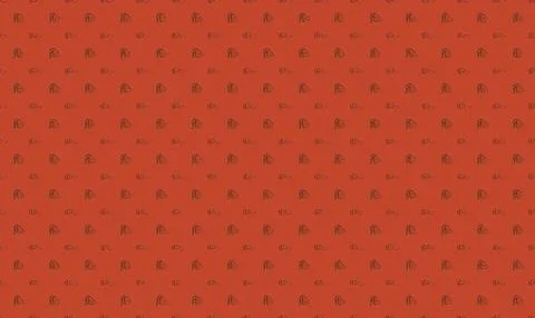 Pattern of small orange and brown leaves on red background Stock Illustration