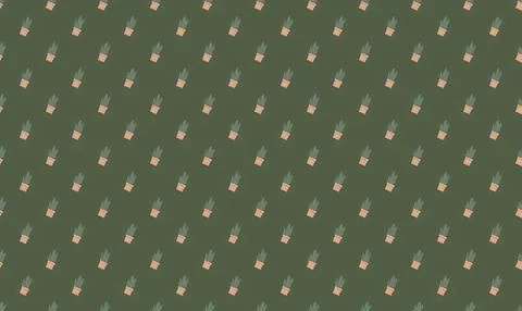 Pattern of small pink and beige bottles on green background Stock Illustration