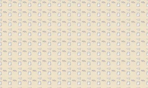 Pattern of small pink and beige cameras on a light background Stock Illustration