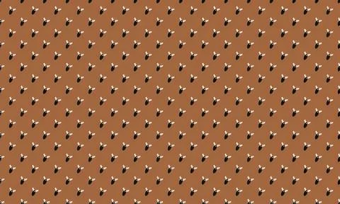 Pattern of small pink and black ladybugs on brown background Illustrazione stock
