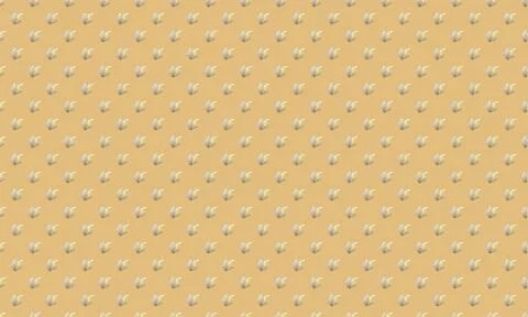 Pattern of small pink and white flowers on yellow background Stock Illustration