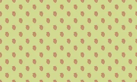 Pattern of small pink pineapples on light green background Stock Illustration