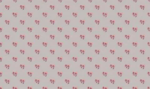 Pattern of small pink roses on white background Stock Illustration