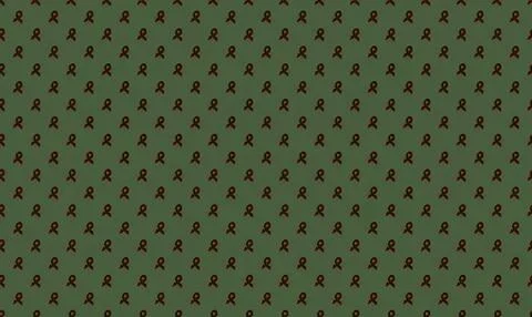 Pattern of small red and black bows on green background Stock Illustration