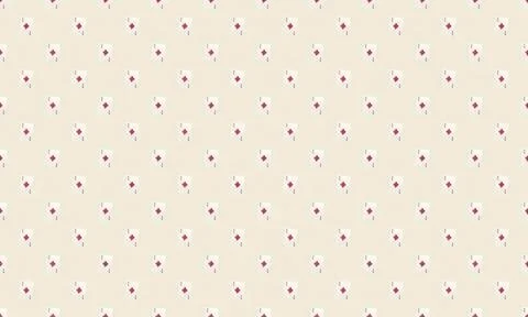 Pattern of small red and purple diamonds on beige background Stock Illustration
