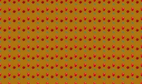 Pattern of small red hearts on green background Stock Illustration