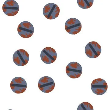 Pattern small rusty screw head cartoon vector 库存插图
