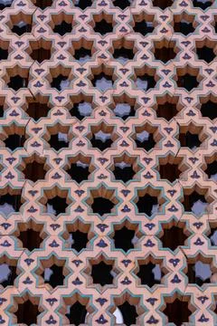 A pattern of small squares with a blue and green border Stock Photos