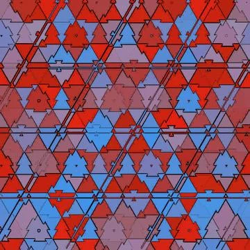 Pattern of small triangles in red and blue colors Illustrazione stock