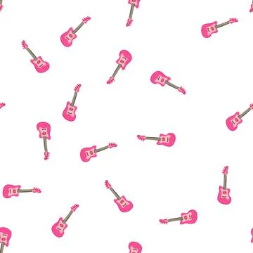 Pattern small ukulele cartoon vector Illustrazione stock