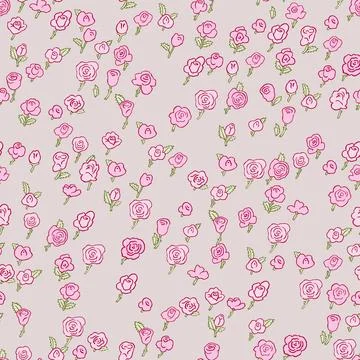 A pattern of small vintage roses on a soft pastel background. Stock Illustration