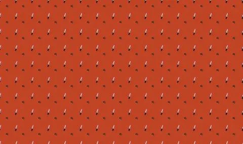 Pattern of small white and black dotted shapes on red background Stock Illustration
