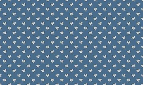 Pattern of small white and blue hearts on dark background Stock Illustration