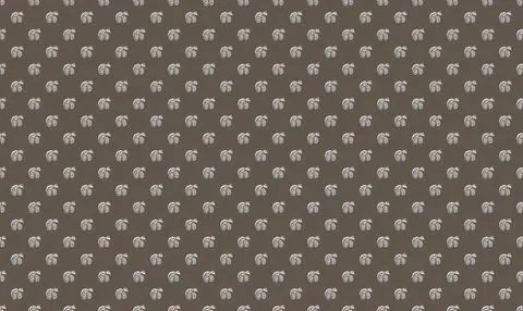Pattern of small white and green flowers on brown background Stock Illustration