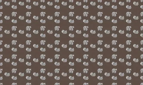 Pattern of small white and pink flowers on brown background Stock Illustration