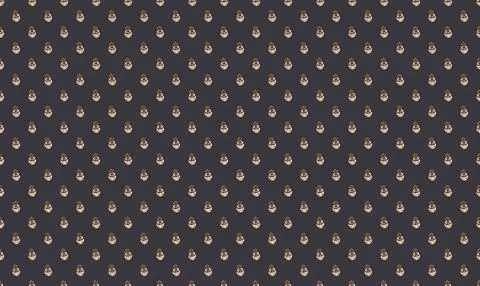 Pattern of small white and pink skulls on black background Stock Illustration