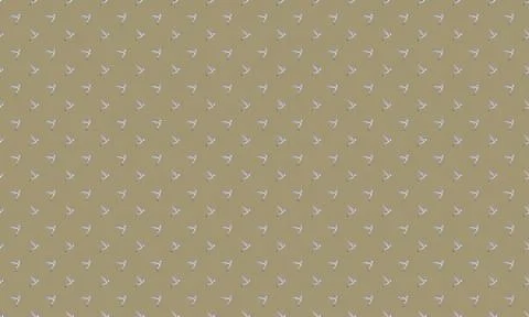 Pattern of small white birds flying on beige background Stock Illustration