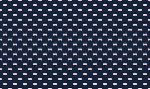 Pattern of small white bows on black background Stock Illustration