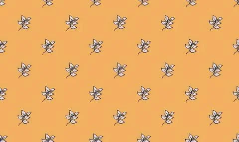 Pattern of small white butterflies on orange background Stock Illustration