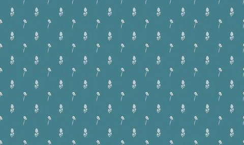 Pattern of small white flowers on blue background Stock Illustration
