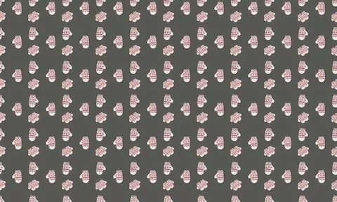 Pattern of small white flowers on gray background Stock Illustration