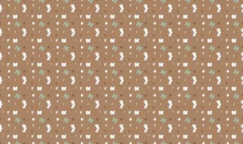 Pattern of small white, green, red, and blue flowers on brown background Stock Illustration