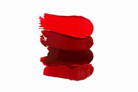 Pattern smears and textures of lipsticks or acrylic paints isolated on white  Foto stock