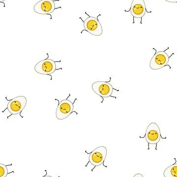 Pattern smile egg character cartoon vector Stock Illustration