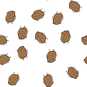 Pattern smile meat character cartoon vector Stock Illustration
