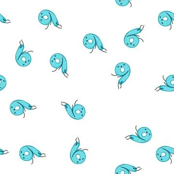 Pattern smile number character cartoon vector Stock Illustration