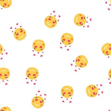 Pattern smile smiley cartoon vector Stock Illustration