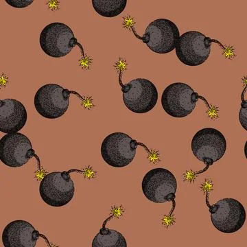 Pattern smoke bomb sketch hand drawn Stockillustratie