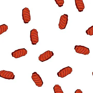Pattern smoke steak grill cartoon vector Stock Illustration