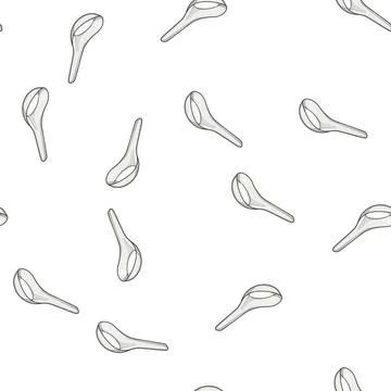 Pattern smooth ceramic soup spoon cartoon vector Stock Illustration
