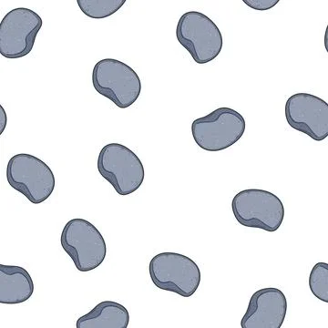 Pattern Smooth grey river stone resting on white background イラスト素材