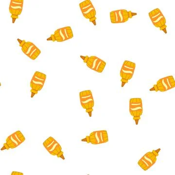 Pattern smooth mustard bottle cartoon vector Stock Illustration