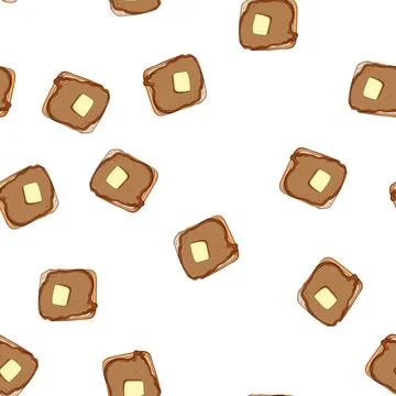 Pattern smooth toast jam cartoon vector 스톡 일러스트