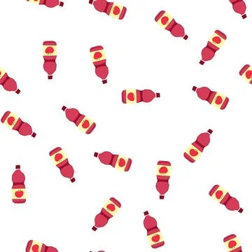 Pattern smoothie juice bottle cartoon vector Stock Illustration